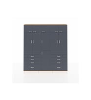 Arges Gardrop 8 Raflı 8 Çekmeceli 3 Askılı 220x30x243 Çam-Antrasit