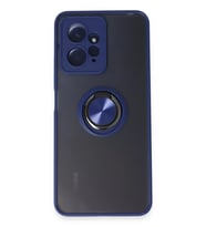 Mey İthalat® Redmi Note 12 4G Kılıf Montreal Yüzüklü Silikon Kapak - Lacivert