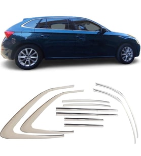 Skoda Scala Cam Çıtası Çerçevesi Komple Set Kromu Nikelajı