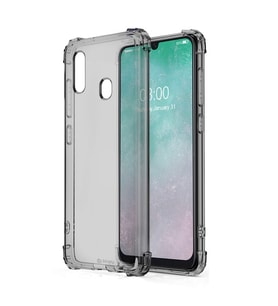 Blogy Galaxy A30 ile Uyumlu Crystal Fit Kılıf Smoke Black