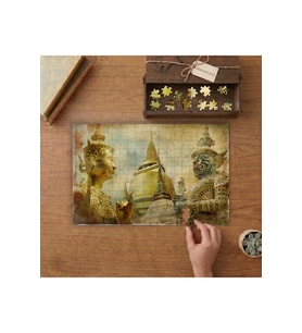 Hindistan - Budizm - Tapınak Tasarımı 240 parça Ahşap Puzzle Ahşap Kutuda MP01138