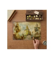 Hindistan - Budizm - Tapınak Tasarımı 240 parça Ahşap Puzzle Ahşap Kutuda MP01138