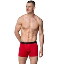 6 Adet Gümüş Erkek Renkli Likralı Spor Boxer 3074 (Kırmızı)
