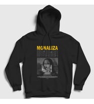 Presmono Unisex Siyah Lolipop Art Monaliza Kapüşonlu Sweatshirt 406668tt