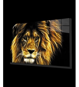 Aslan Hayvan Cam Tablo 4mm Dayanıklı Temperli Cam