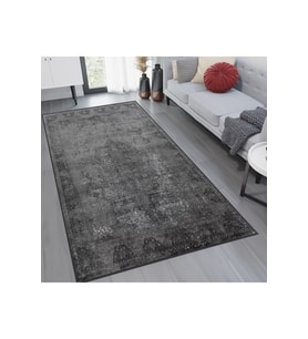 Rovigo Home Dijital Baskı Yıkanabilir Kaymaz Taban Salon Halısı RVG1221 100x150 cm (Gri)