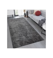 Rovigo Home Dijital Baskı Yıkanabilir Kaymaz Taban Salon Halısı RVG1221 100x150 cm (Gri)