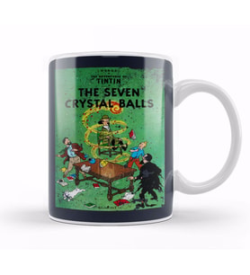 The Adventures Of Tintin The Seven Crystal Balls Vintage Style Cover Kupa Bardak Porselen