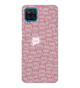 Samsung Galaxy A22 Uyumlu Cute Pink Pig Tasarımlı Şeffaf Telefon Kılıfı