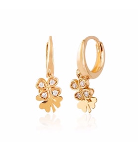 Yonca Altın Küpe 14 Ayar Rose Gold