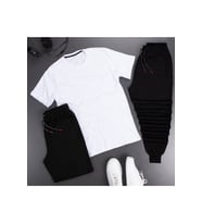 3'lü Unisex Spor Eşofman Takımı Kombini (A.Beyaz)