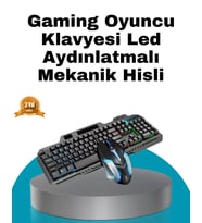 Mekanik Oyuncu Seti – LED Işıklandırma ve Ergonomik Mouse
