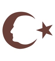 Ayyıldız ve Atatürk Silüeti Sticker17x17 Cm Kahverengi