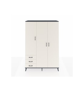Hyperion Gardrop 6 Raflı 3 Çekmeceli Tek Askılı 132x44x195 Antrasit-Aytaşı