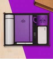 Premium Hediye Teknoloji Seti &  Termos, Powerbank, USB Bellek, Mor Defter, Kalem, Kupa Bardak