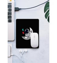 SonicTouch Yalnız Astronot Pürüzsüz Yüzey Kaymaz Taban Dikişsiz Kenar Gamer Oyuncu Mouse Pad 19x23cm
