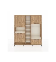 Hyperion Dolap 18 Raflı 8 Kapaklı Tek Askılı 220x44x243 Çam-Çam/Aytaşı