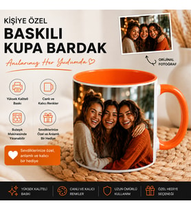 Kişiye Özel Fotoğraflı Kupa Bardak Çift Taraflı Baskı