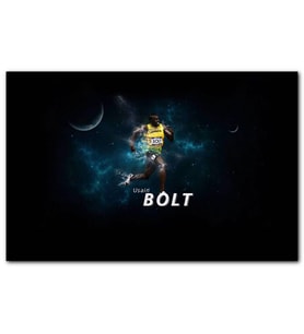 Cakatablo Usain Bolt Yıldız Temalı Jamaika Sprint Sporları MDF Tablo