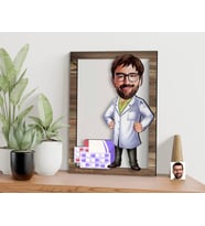 BK Gift Kişiye Özel Erkek Eczacı Karikatürlü 3D Ahşap Tablo, Sevgiliye Hediye, Arkadaşa Hediye, Yıl Dönümü Hediyesi, Doğum Günü Hediyesi-3
