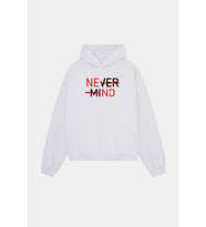 Baskılı Kapüşonlu Sweatshirt - Unisex Oversize Hoodie (Beyaz)