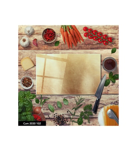 Baskılı Cam Kesme  ve Sunum Tahtası temperli Cam  25x35cm