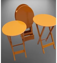 Zigon Çanta 90130 Sehpa Oval Dörtlü Model Ahşap MDF Hardal Renk Uyum El Yapımı