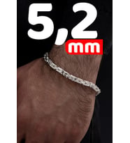 Parlak Kral 5.2 MM Erkek Gümüş Bileklik 5785755757577