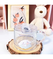 Kawaii Cinnamoroll Pipetli Kulplu Cam Bardak