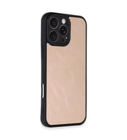 İphone 16 Pro Max Kılıf Aras Deri Kapak - Pudra