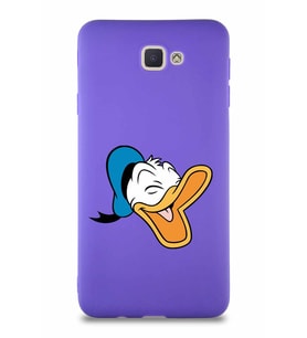 Samsung Galaxy J7 Prime Soft Premier Kapak Donald Duck-E Tasarımlı Silikon Kılıf - Mor (Şeffaf)