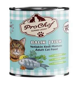 ProChef 24 Adet Premium Plus Yetişkin Kedi Maması  415 Gr Balık Etli Konserve Yaş Mama