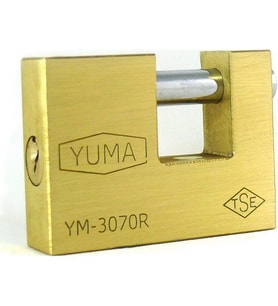 Yuma Kayar Milli Pirinç Asma Kilit 80mm Sarı