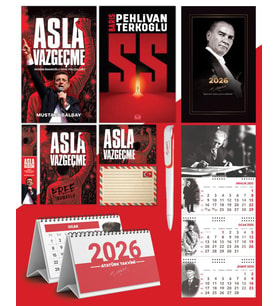 Asla Vazgeçme - Ayraç - Kartpostal - Poster - SS -  2026 Ajanda Gazi Paşa - İmza Duvar Takvimi - Masa Takvimi