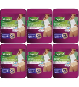 Depend Emici Külot Hasta Bezi XL Extra Büyük 54 Adet (6PK*9)
