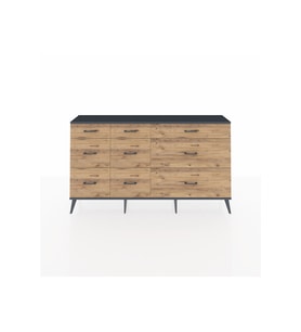 Arges Konsol 9 Çekmeceli  176x30x99 Çam-Antrasit/Çam
