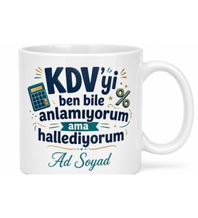 KDV Uzmanı Yazılı Komik Baskılı Kupa Bardak Muhasebeci Hediye
