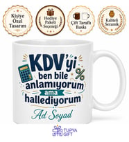 KDV Uzmanı Yazılı Komik Baskılı Kupa Bardak Muhasebeci Hediye