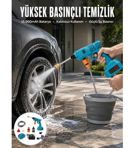 Şarjlı Ve Yüksek Basınçlı Oto Yıkama Makinesi Ve Sulama Tabancası Bahçe Yıkama Makinesi