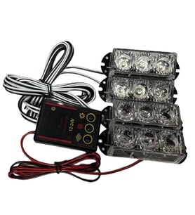 Drs Tuning Çakar lamba 3x4 led kırmızı mavi 12-24v 534-3