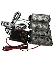 Drs Tuning Çakar lamba 3x4 led kırmızı mavi 12-24v 534-3