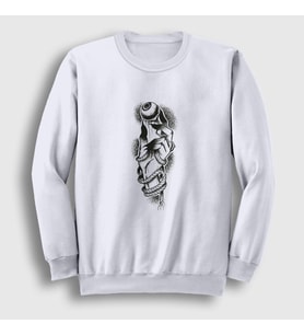Presmono Unisex Beyaz Eye Keeper Sweatshirt 289641tt