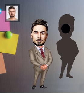 Kişiye Özel Öğretmen Karikatürlü Ahşap Magnet Bay-17