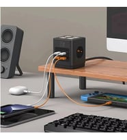 Akım Korumalı 3’lü Priz Gece Lambalı 25W 2xUSB 2xType-C Çıkış Yüksek Gerilim Koruma Priz Çoğaltıcı