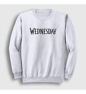 Presmono Unisex Beyaz Logo Wednesday Addams Family Addams Ailesi Sweatshirt 365601tt (Beyaz)
