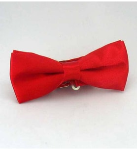 Kırmızı Çocuk Boy Düz Renk Saten Papyon - CP-03 (Renksiz)