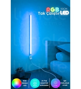 Şerit LED Uzaktan Kumandalı Led masa gece lamba - Yatak Üstü, Tv Yanı ,oturma Odası - Rgb 50 cm miniled5