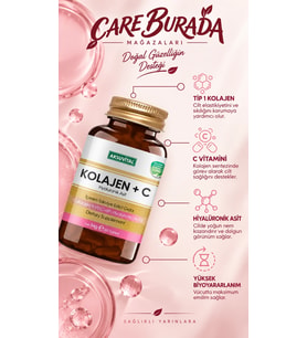 Kolajen + C Vitamini Hyaluronik Asit Aksuvital 900 Mg 90 Kapsül