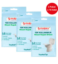 Mulpex Tek Kullanımlık Suda Çözünür Klozet Kapak Örtüsü - 3 x 10 lu Paket