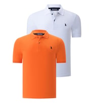 İKİLİ SET T8561 DEWBERRY ERKEK TSHIRT-BEYAZ-TURUNCU (Karışık)